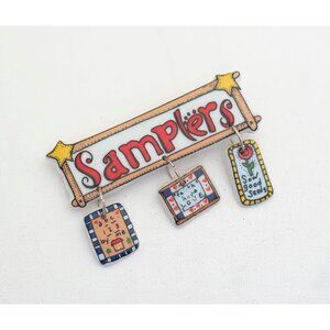 Vintage Motivational Ceramic Brooch - A3